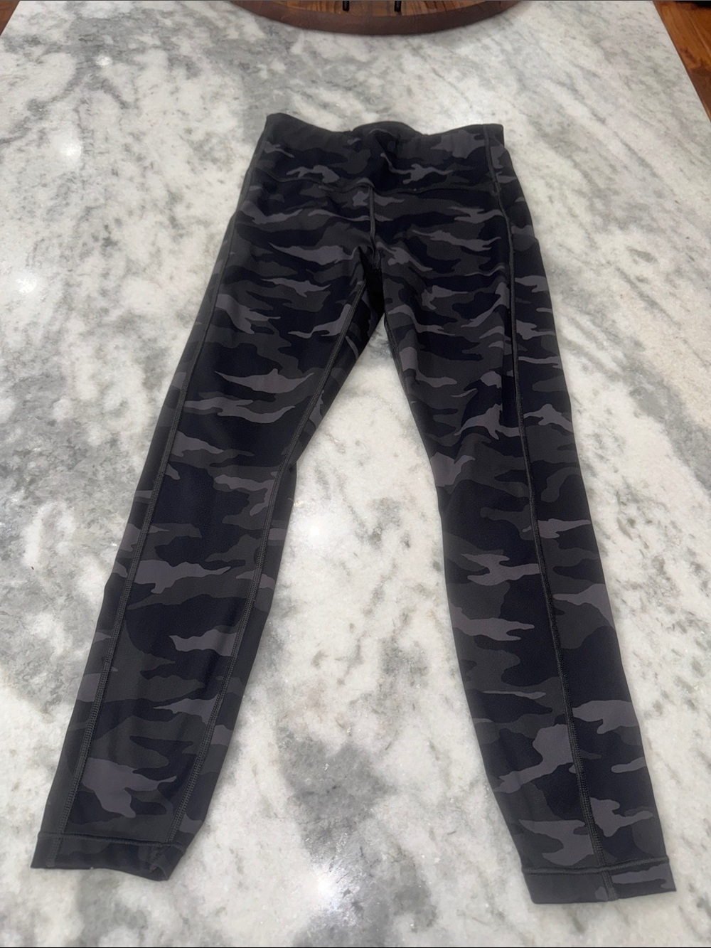 Athleta Black & Gray Camo Kids Leggings